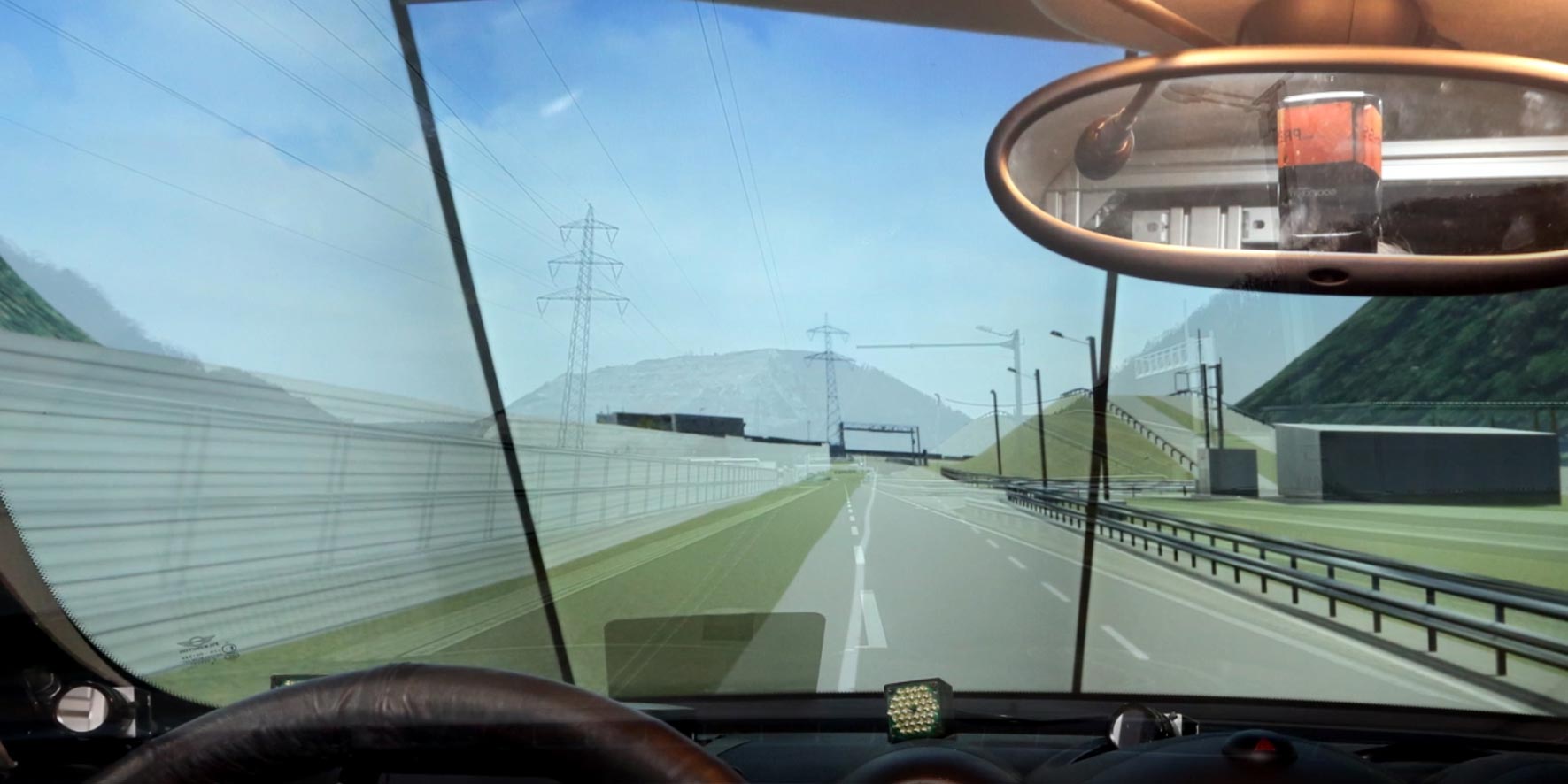 Projection of a test track in the driving simulator